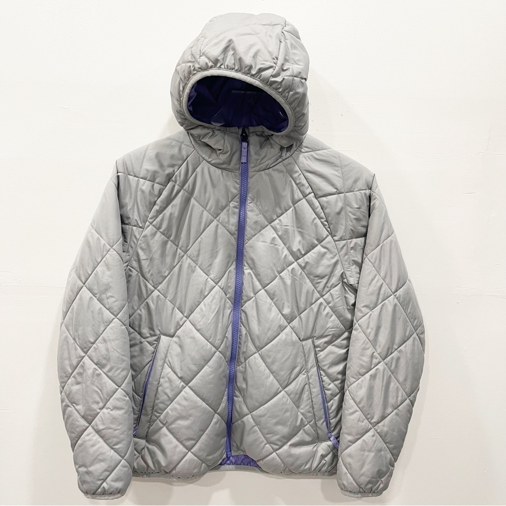 REI Co-Op Groundbreaker Quilted Insulated Jacket Kids Grey Purple Large 14/16